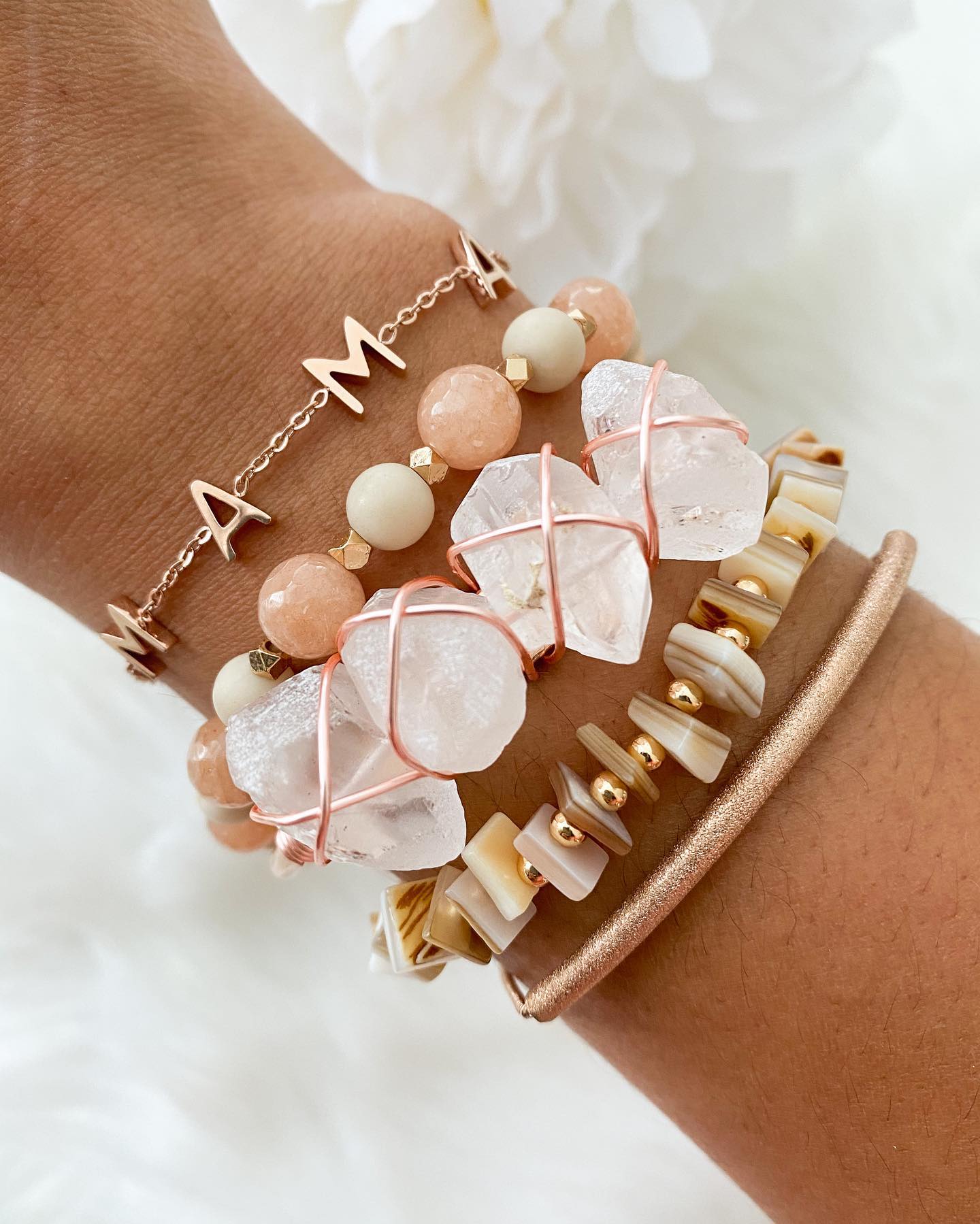 Mama Collection - Rose Gold Letter Bracelet